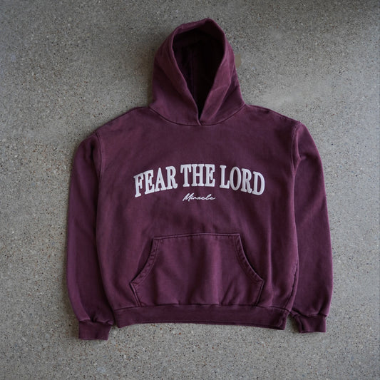 Fear The Lord Heavyweight Hoodie Mahogany