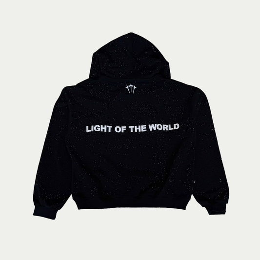 JESUS IS THE LIGHT Rhinestone Hoodie Oversized (4-5 week shipping)
