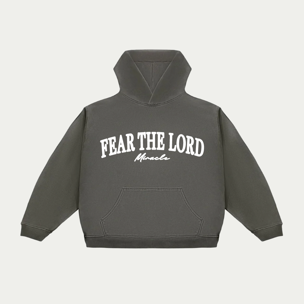 Fear The Lord Heavyweight Hoodie Grey